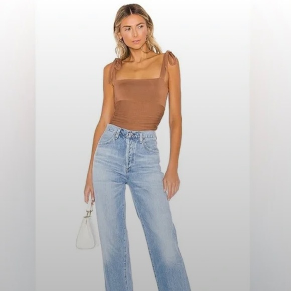 Revolve Brown Ruched Bodsuit - Picture 4 of 6